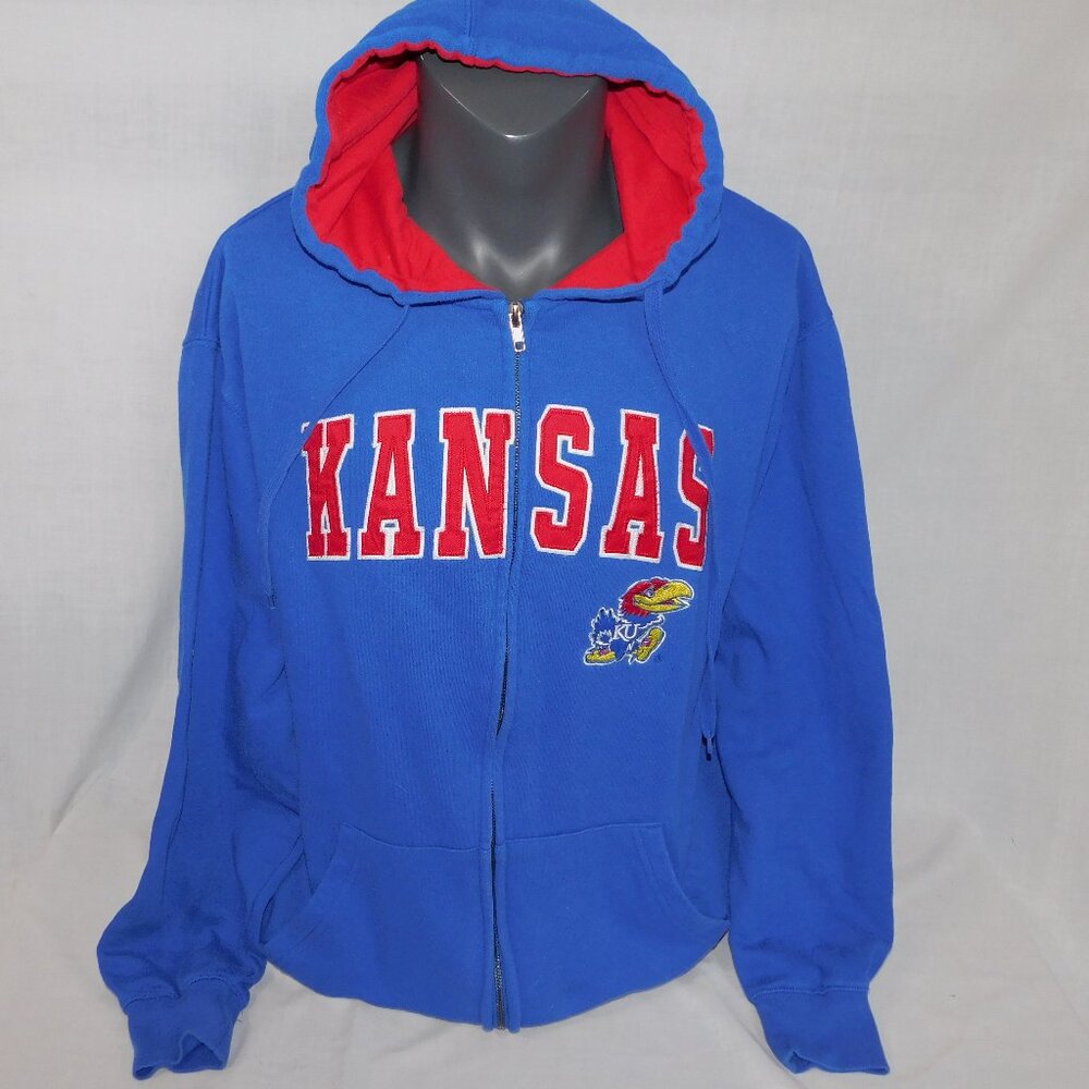 Stadium Athletics Mens L Kansas University Jayhawks NCAA Full Zip Hoodie